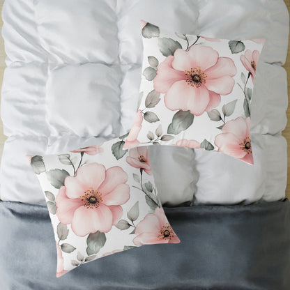 Floral Blush Decorative Flower Square Pillow