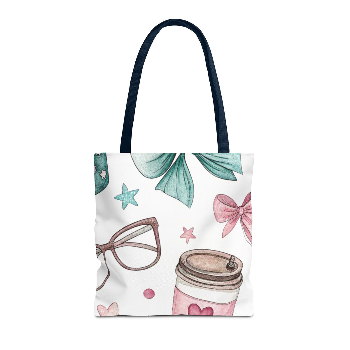Cute Coffee & Glasses Tote Bag
