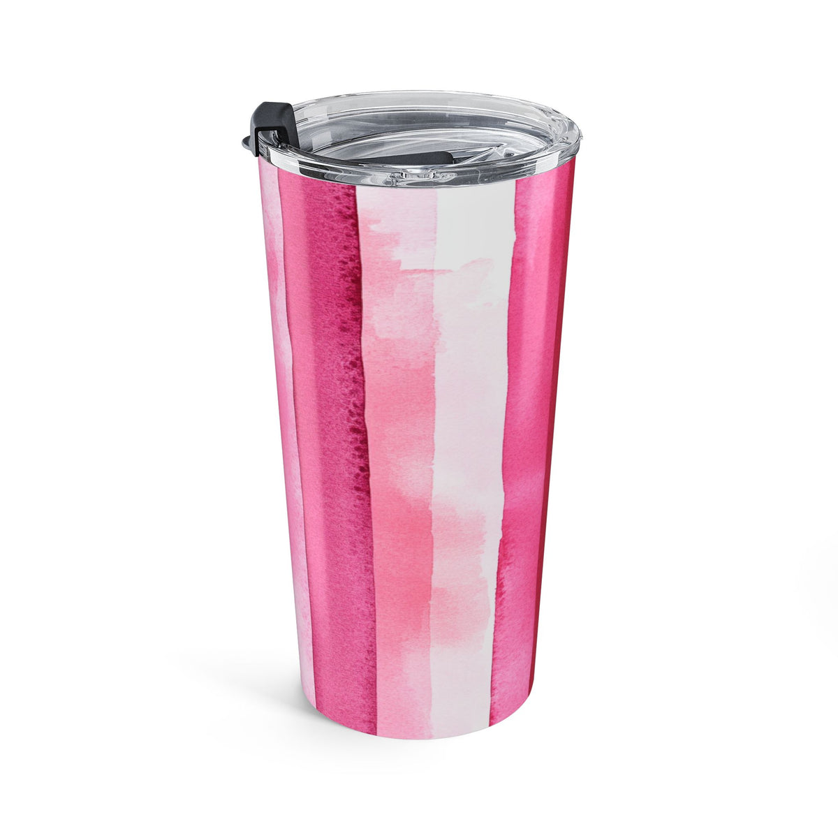 Pink Watercolor Stripe Tumbler 20oz