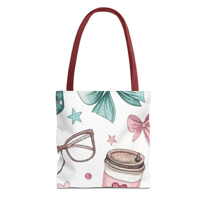 Cute Coffee & Glasses Tote Bag