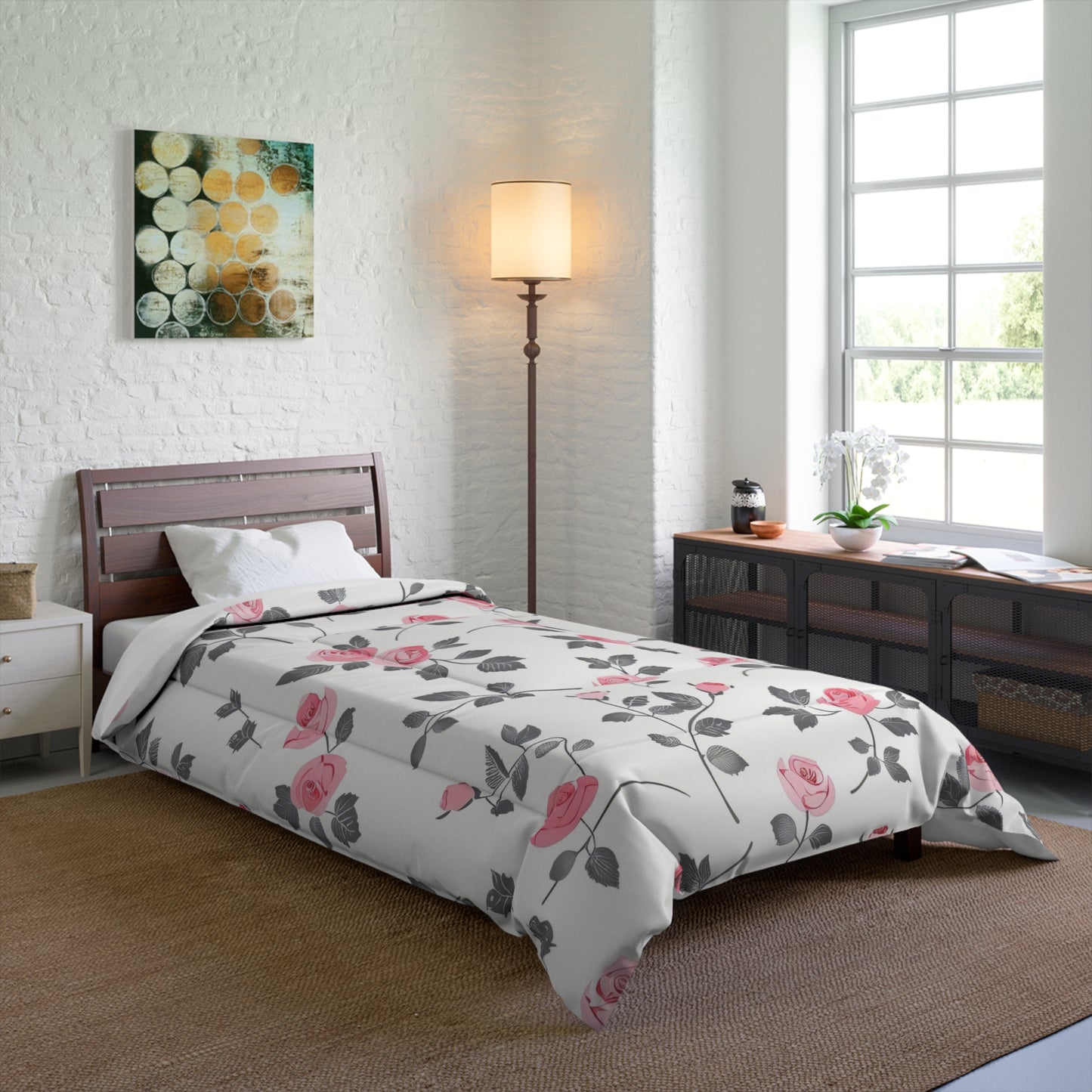 Pink Rose Vines Comforter