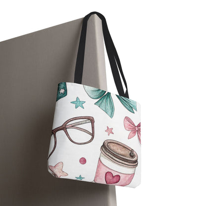 Cute Coffee & Glasses Tote Bag