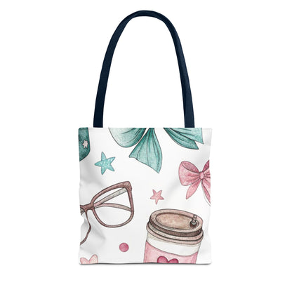 Cute Coffee & Glasses Tote Bag