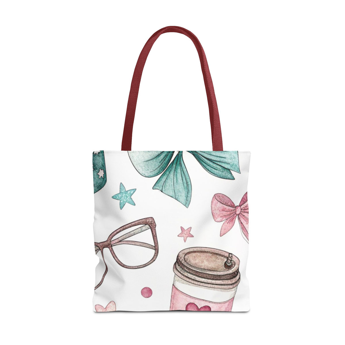 Cute Coffee & Glasses Tote Bag