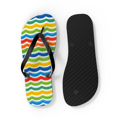 Rainbow Wave Flip Flops