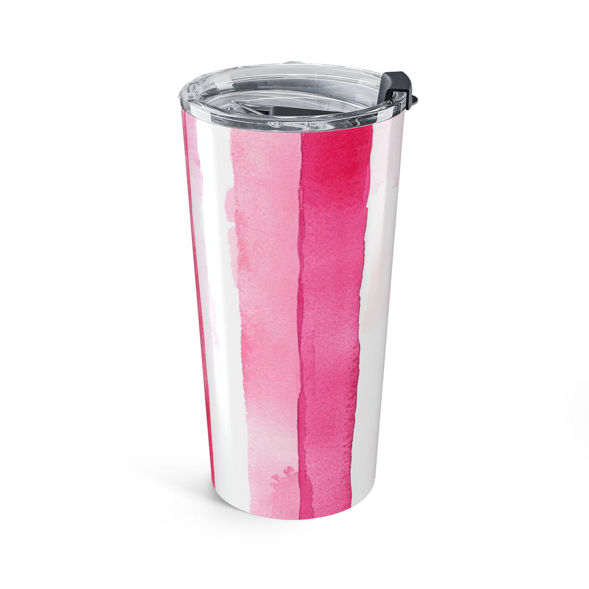 Pink Watercolor Stripe Tumbler 20oz