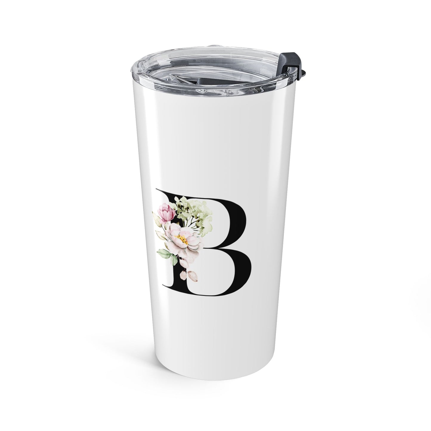 Elegant Letter "B" Floral Monogram Tumbler 20oz