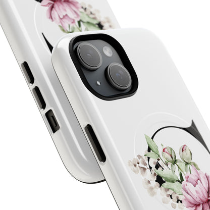 Floral Monogram 'S' Tough  Protective Magnetic Phone Case