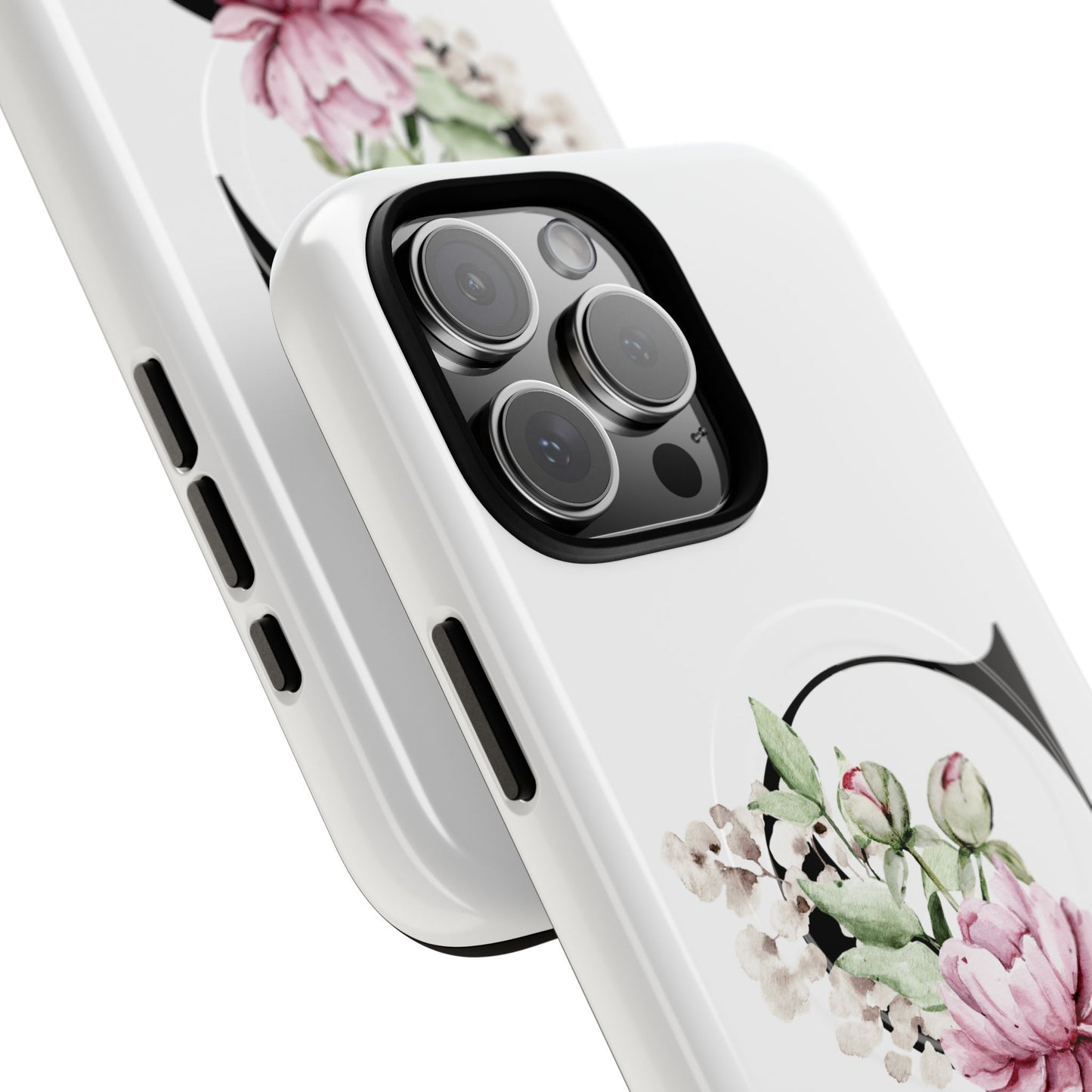 Floral Monogram 'S' Tough  Protective Magnetic Phone Case