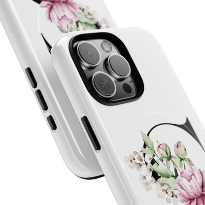 Floral Monogram 'S' Tough  Protective Magnetic Phone Case