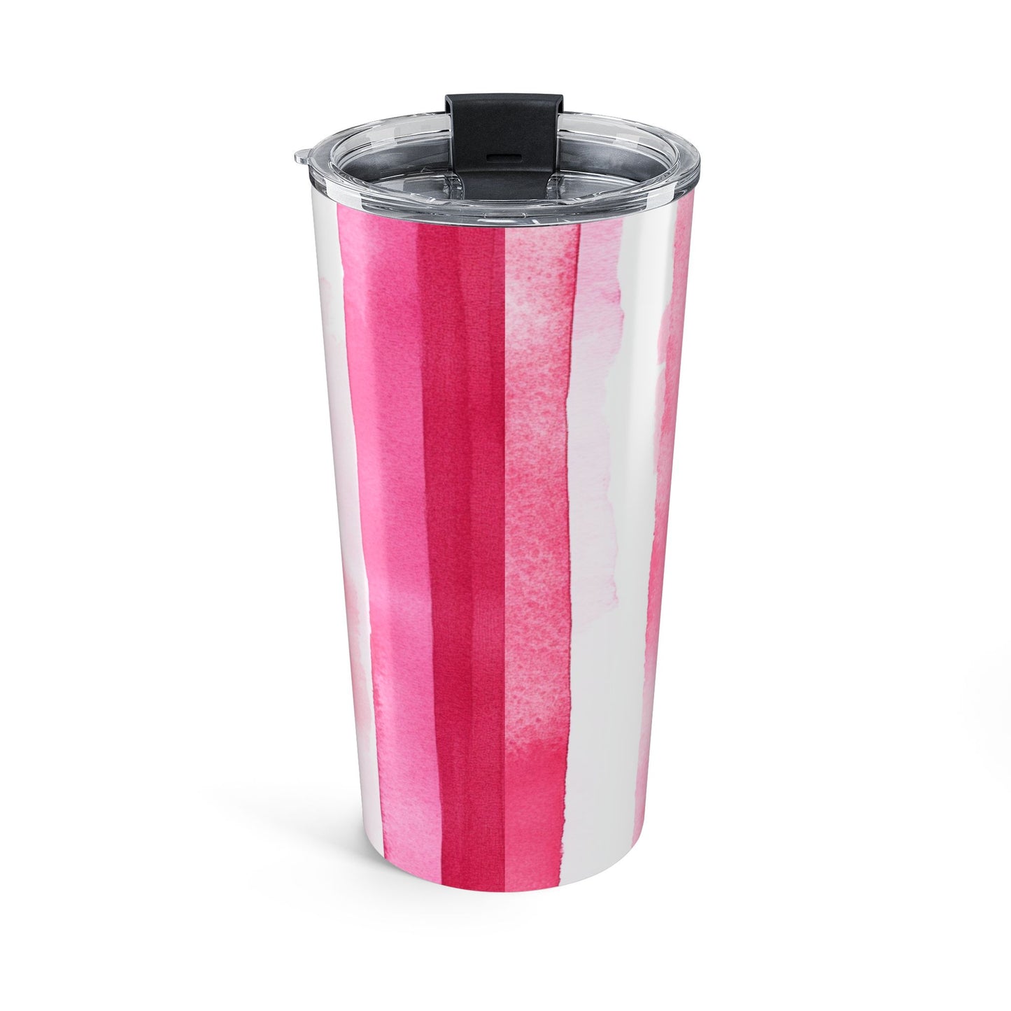 Pink Watercolor Stripe Tumbler 20oz