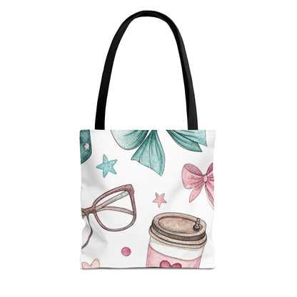 Cute Coffee & Glasses Tote Bag