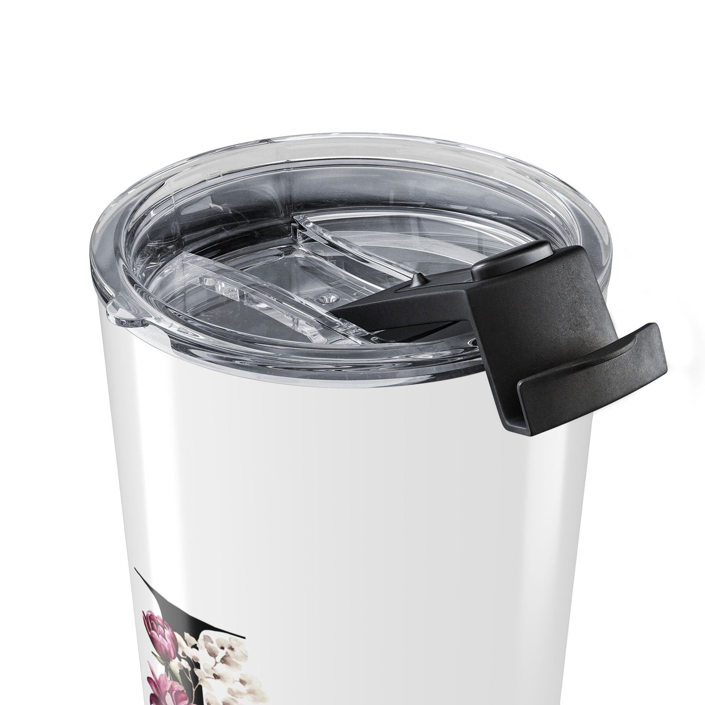Elegant Letter "I" Floral Monogram Tumbler 20oz