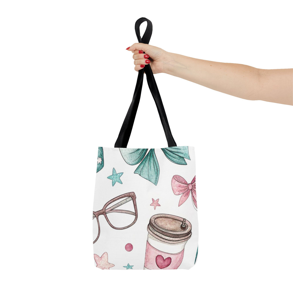 Cute Coffee & Glasses Tote Bag